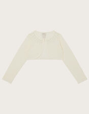 Pearl Trim Cardigan, Ivory (IVORY), large