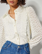 Laura Lace Blouse, Ivory (IVORY), large