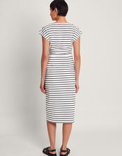 Sanya Stripe Tie Dress, Ivory (IVORY), large