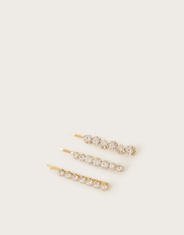 3-Pack Diamante Hair Slides, , large