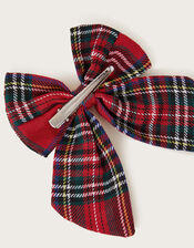 Tartan Bow Hair Clip, , large