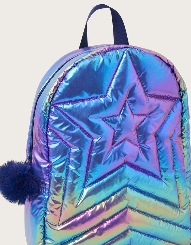 Iridescent Star Quilted Backpack, , large