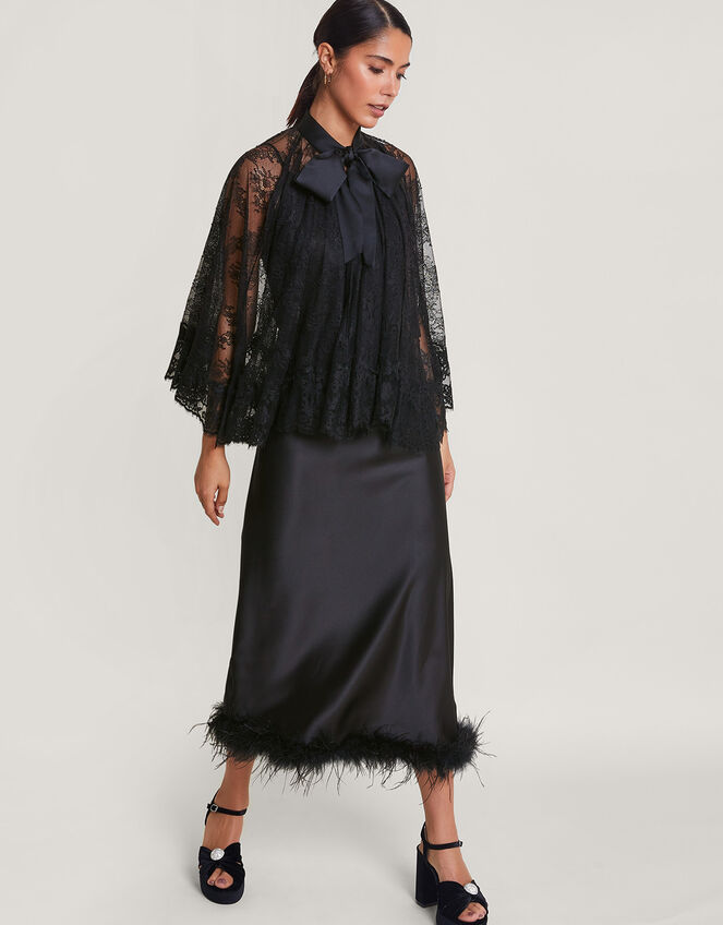 Luana Lace Cape, Black (BLACK), large