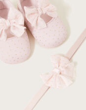 Baby Lila Booties and Headband Set, Pink (PINK), large
