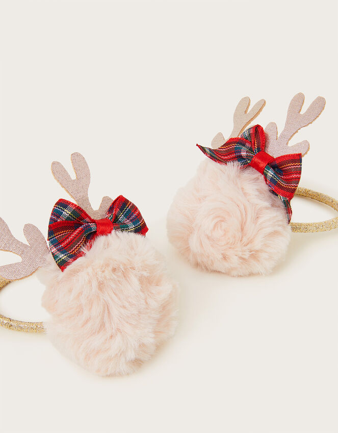 2-Pack Reindeer Pom-Pom Hair Bands, , large