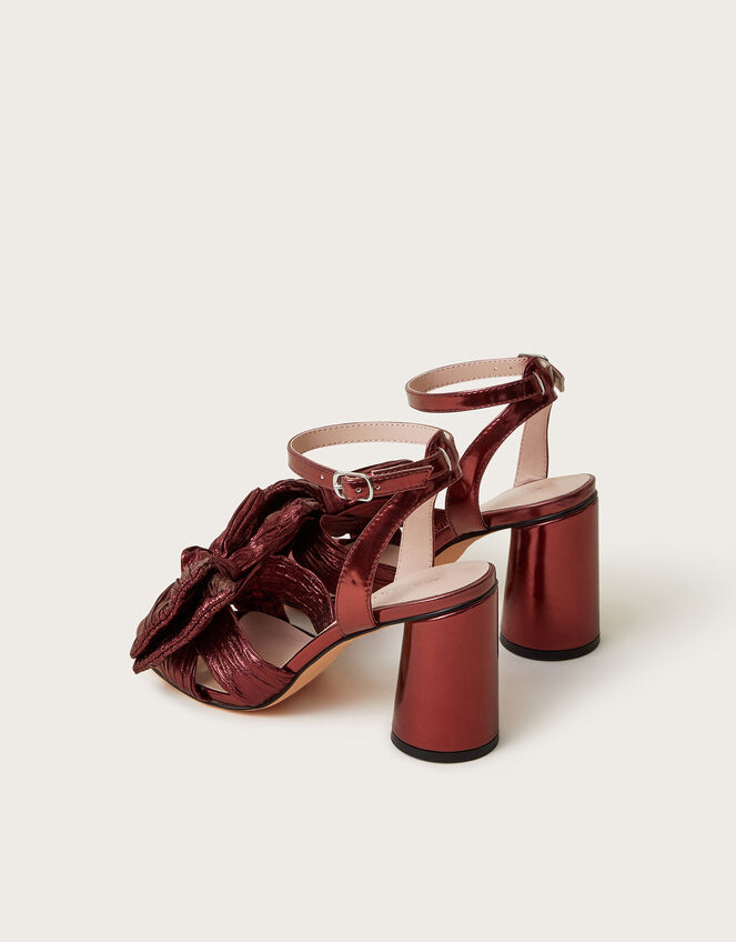 Ruby Bow Heel Sandals, Red (BURGUNDY), large