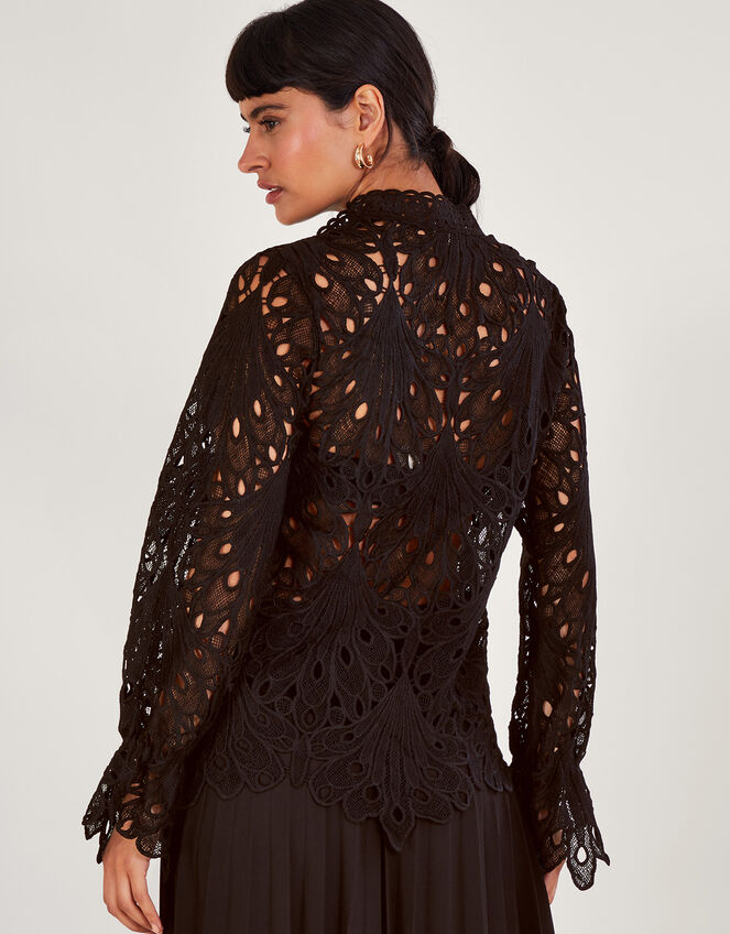 Cybil Lace Blouse, Black (BLACK), large