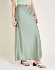 Sofia Satin Maxi Skirt, Green (SAGE), large