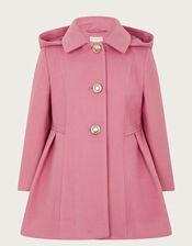 Hooded Collar Coat, Pink (PINK), large