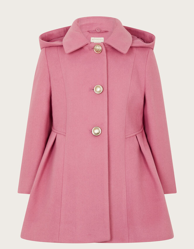 Hooded Collar Coat, Pink (PINK), large