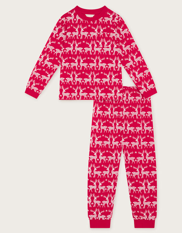 Reindeer Jersey Pyjama Set, Red (RED), large