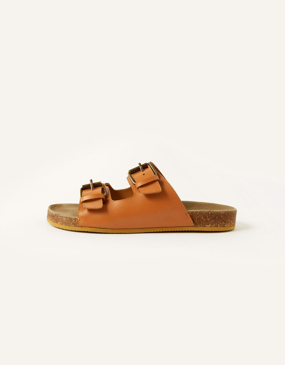 Lola Double Strap Leather Sandals Tan
