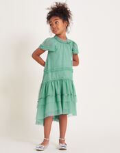 Sienna Dobby Swing Dress, Green (GREEN), large