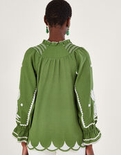 Pineapple Embroidered Top, Green (GREEN), large