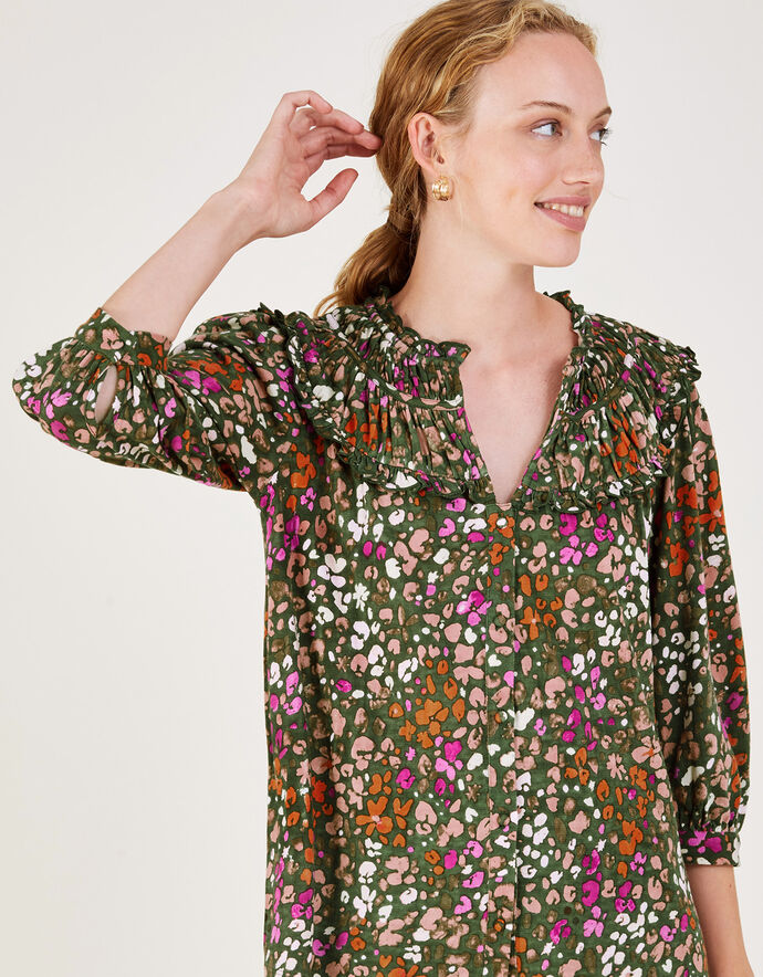 Ditsy Print Jersey Shirt with LENZING™ ECOVERO™ Green