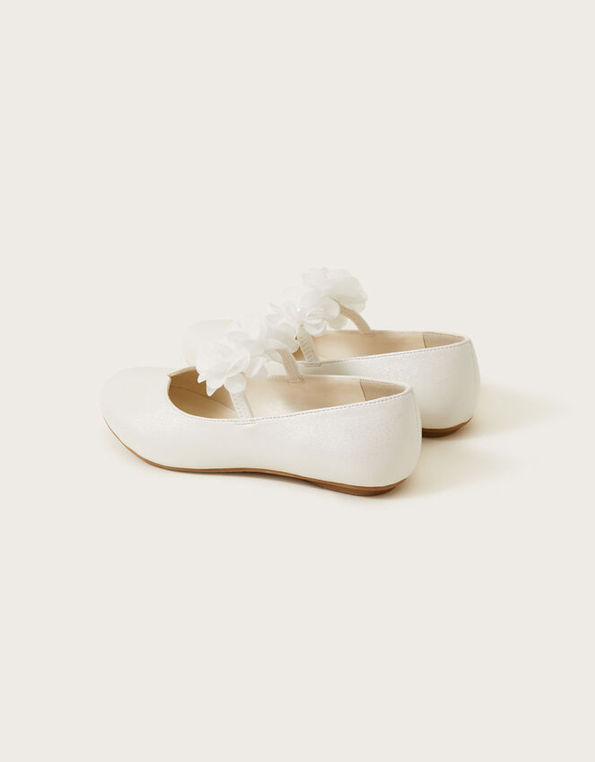 Corsage Ballerina Flats, Ivory (IVORY), large