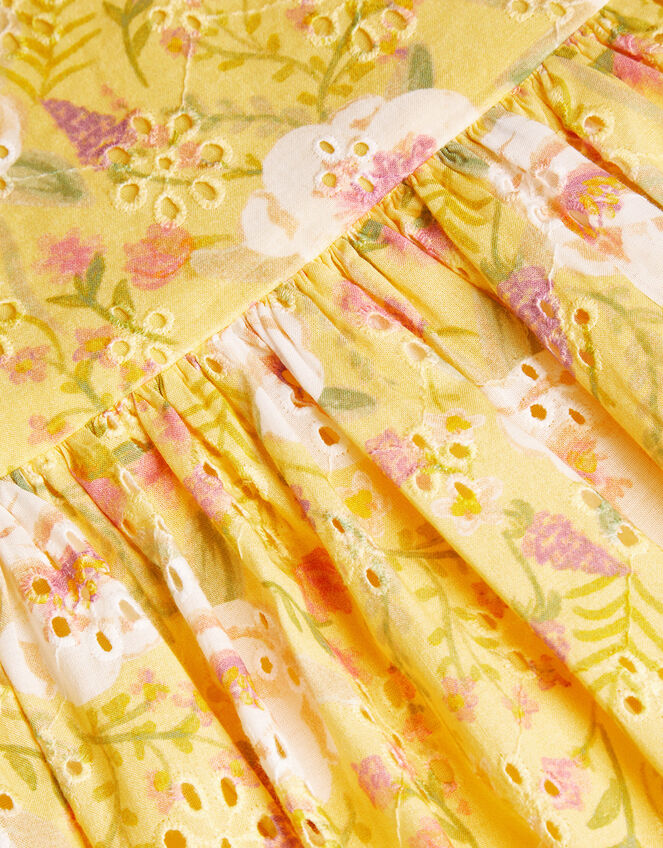 Broderie Floral Dress Yellow | Girls' Dresses | Monsoon UK.