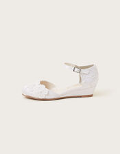 Essie Lacey Flower Wedges, Ivory (IVORY), large