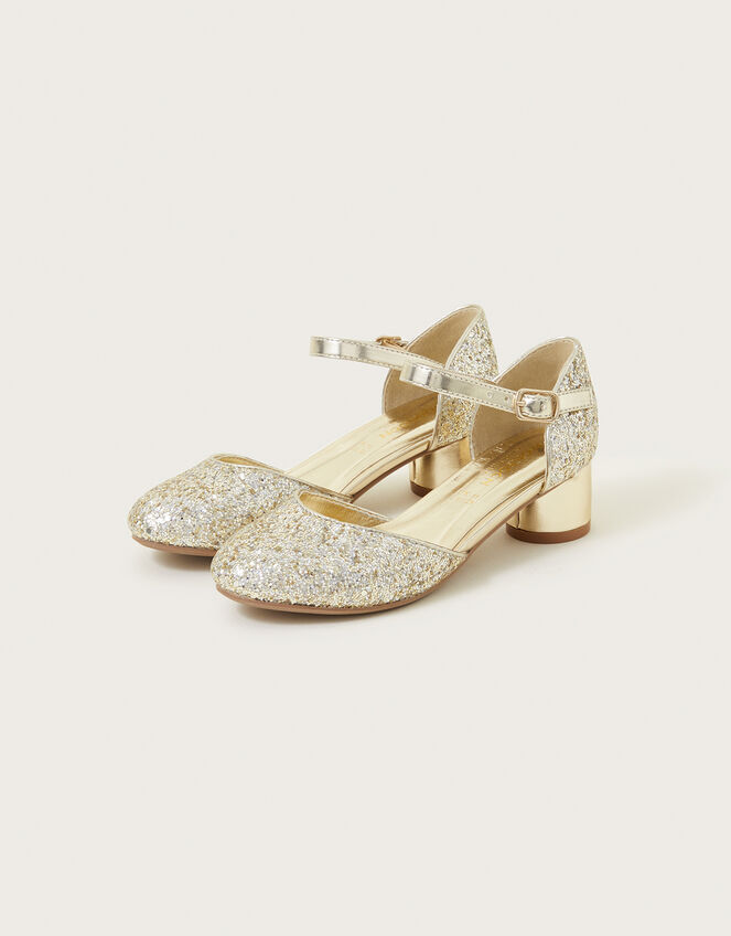 Glitter Two-Part Heels Gold | Girls' Shoes & Sandals | Monsoon UK.