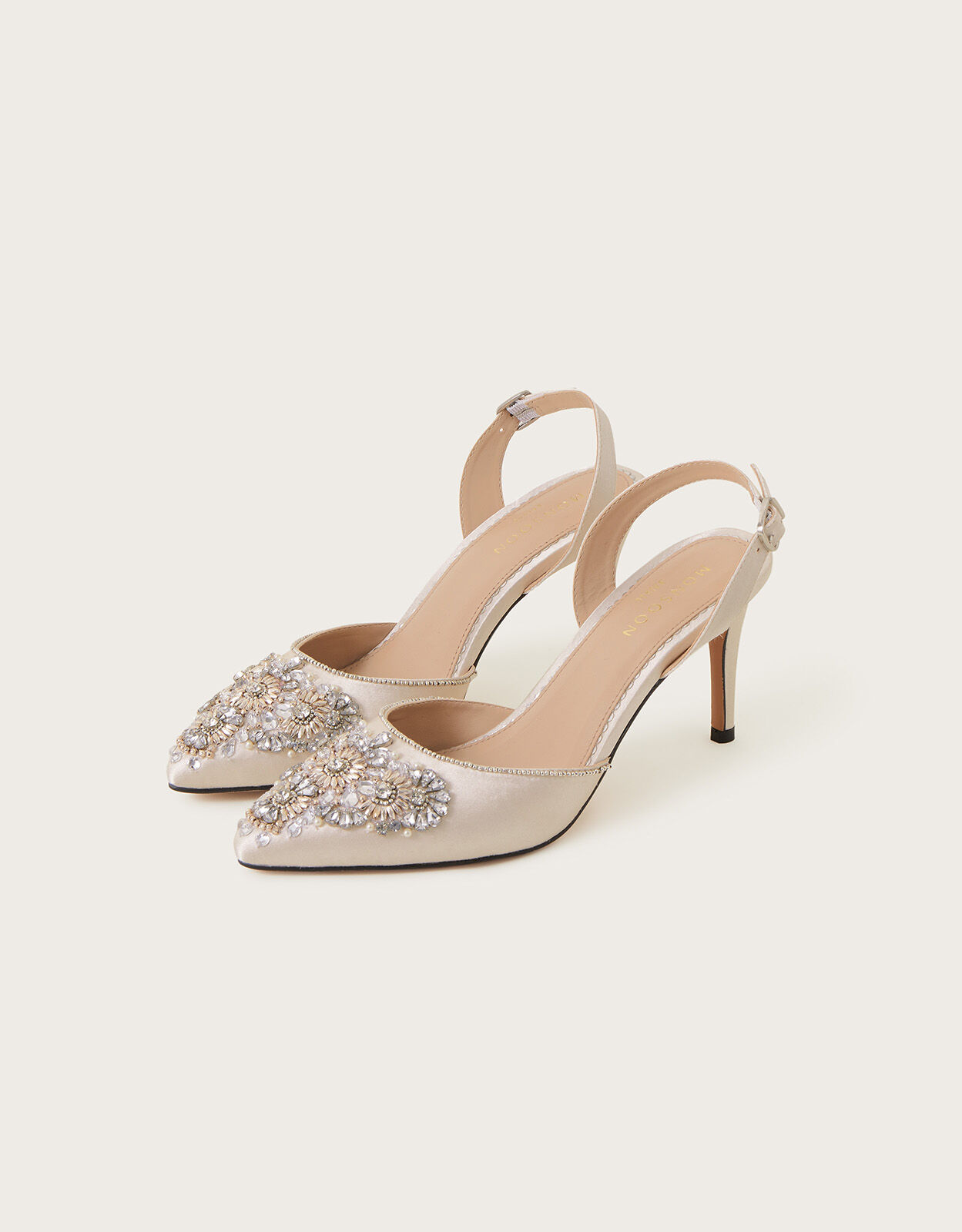 Belle Silver Wedding Peep Toe Sandals | LK Bennett