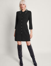 Samia Shirt Dress, Black (BLACK), large