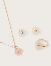 3-Piece Frosted Flower Jewellery Set, , large