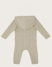 Newborn Cable Knit All-in-One, Grey (GREY), large
