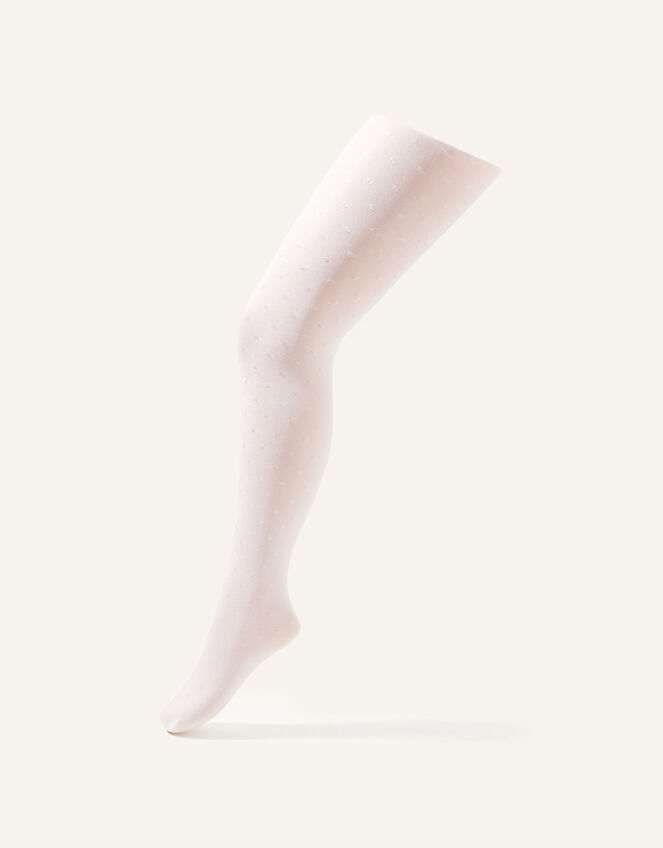 Bridal Spot Tights, White (WHITE), large