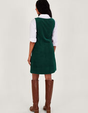 Jumbo Cord Pinafore Dress, Green (GREEN), large