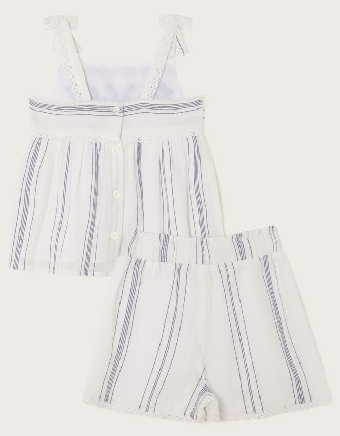 Baby Embroidered Top and Shorts Set, White (WHITE), large