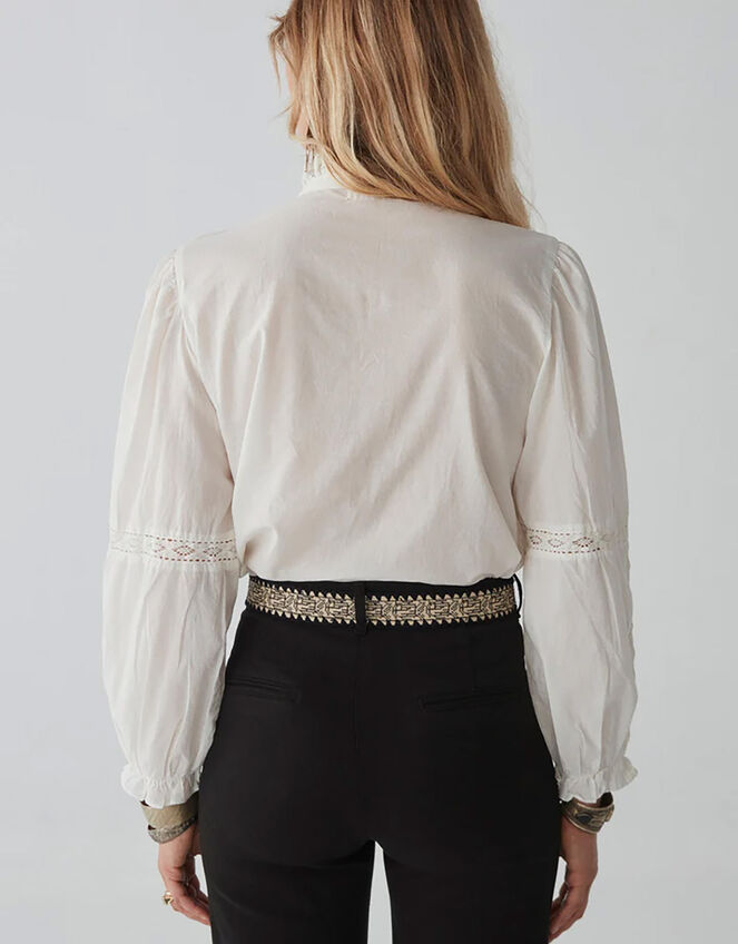 Maison Hotel Emanuelle Embroidered Blouse, Ivory (IVORY), large