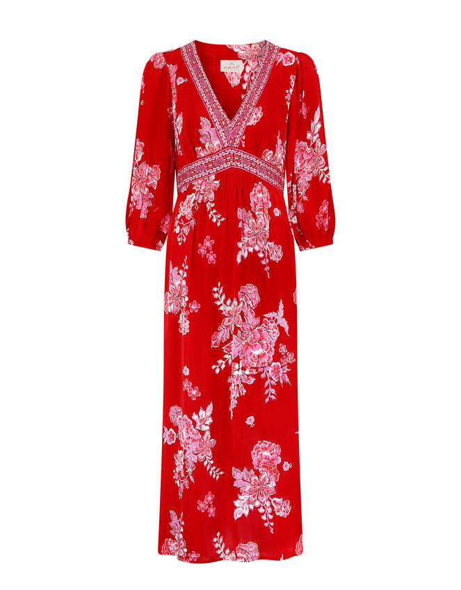 East Floral Print Maxi Dress Red