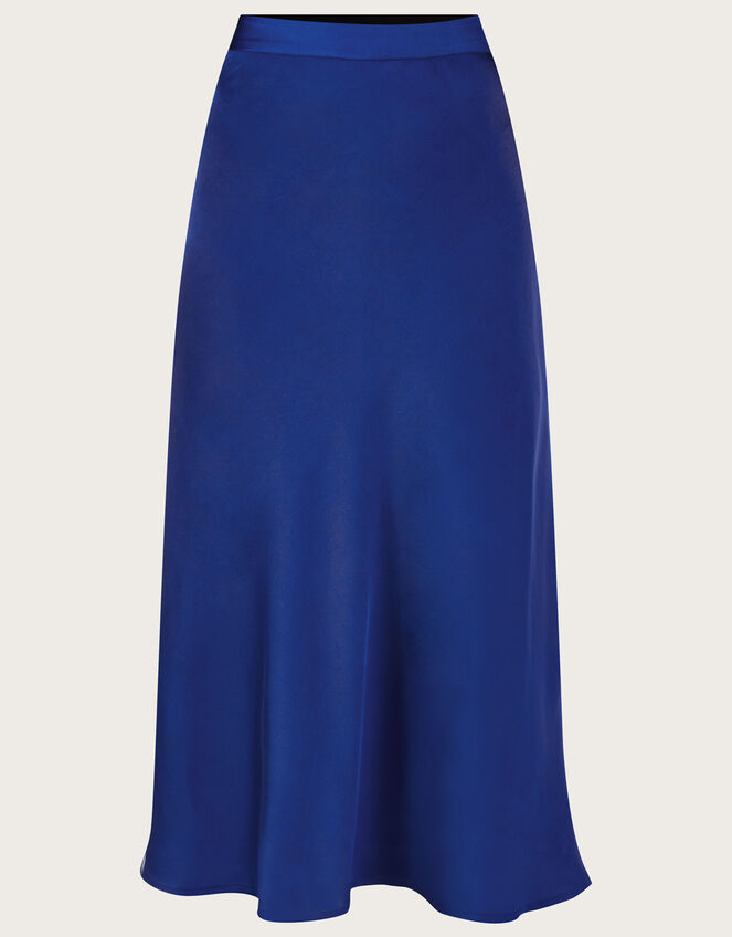 Amy Satin Skirt in Recycled Polyester Blue