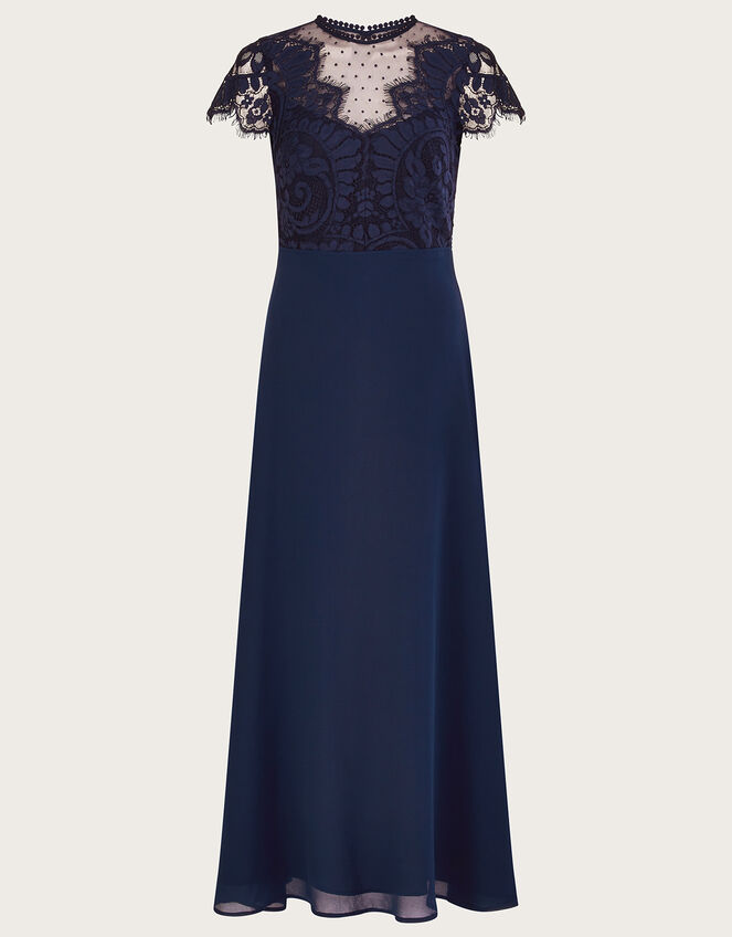 Diana Lace Maxi Dress Blue, Evening Dresses