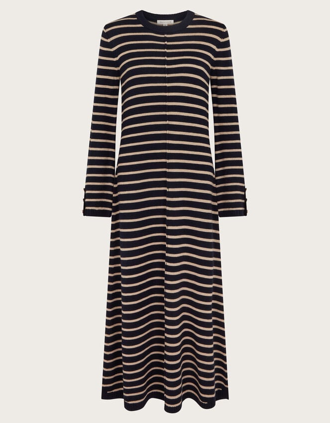 Shaw Stripe Midi Jumper Dress, Blue (NAVY), large