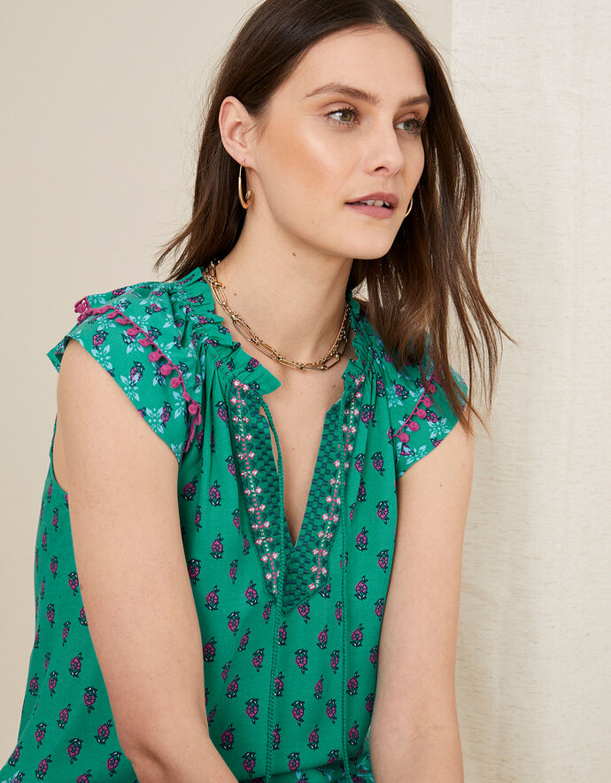 Roopa Embroidered Top | Vests, Camisoles And Sleeveless Tops | Monsoon UK.