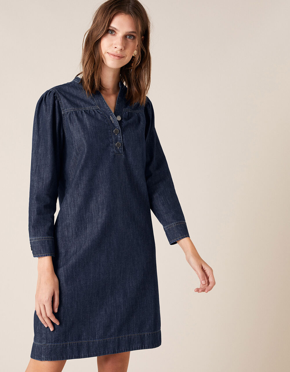 Knee-Length Denim Dress Blue | Casual & Day Dresses | Monsoon UK.