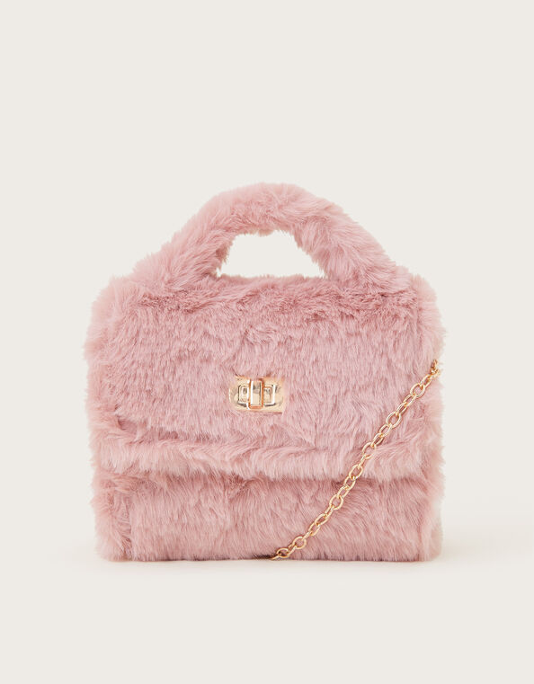 Mini Fluffy Faux Fur Handbag, , large