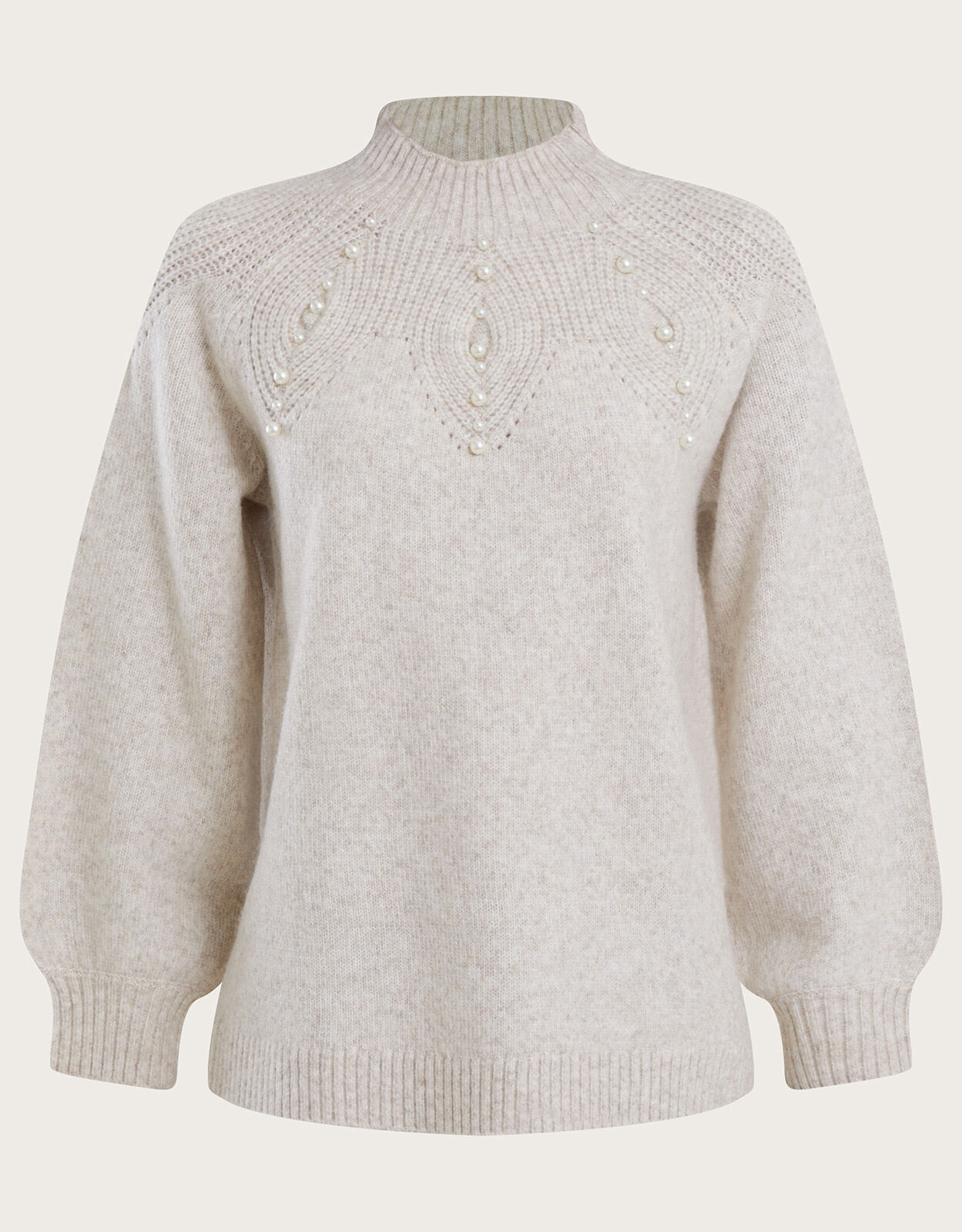 cream jumper with pearls