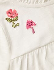 Embroidered Floral Top, Ivory (IVORY), large