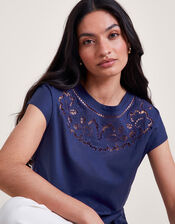 Garcia Cutwork T-Shirt, Blue (NAVY), large