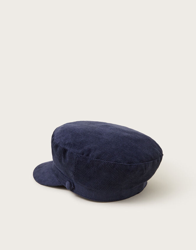 Cord Baker Boy Hat, Blue (NAVY), large