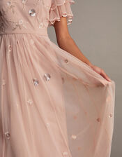 Catherine Embellished Maxi Dress with Recycled Polyester Pink, £175.00