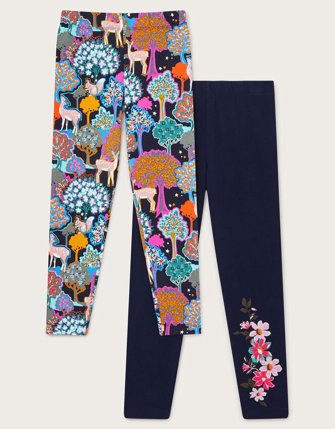 2-Pack Woodland Print Leggings, Blue (BLUE), large